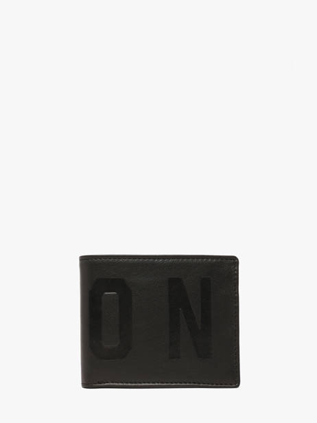 Leather Liam Wallet Rfid Icon Black liam A13