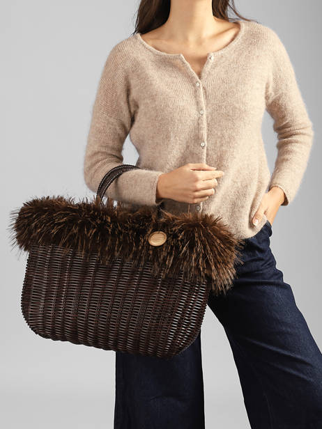 Large Doudou Basket Bag Partridge Effect Le voyage en panier Brown doudou L other view 1