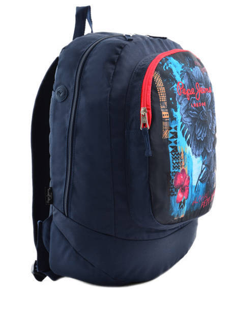 Backpack 1 Compartment Pepe jeans Blue mangrove 64223 other view 3