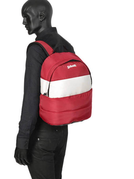 Backpack 1 Compartment Schott Red downbag 62714 other view 2