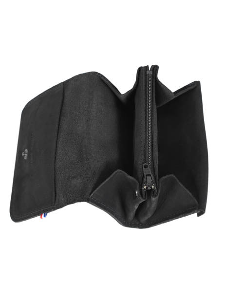 Porte-monnaie Etincelle Nubuck Cuir Etrier Noir etincelle nubuck EETN650 vue secondaire 1