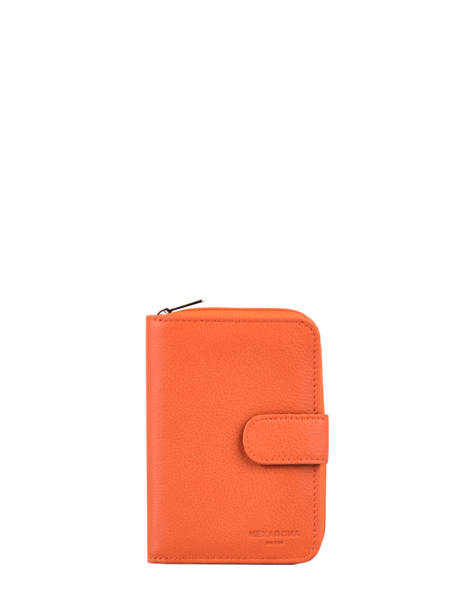 Wallet Leather Hexagona Orange confort 461063