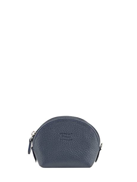 Porte-monnaie Caviar Cuir Crinkles Bleu caviar 14026