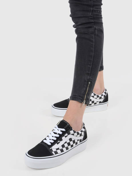 Sneakers Checkerboard Old Skool Platform Vans Noir women 3B3UHRK1 vue secondaire 1