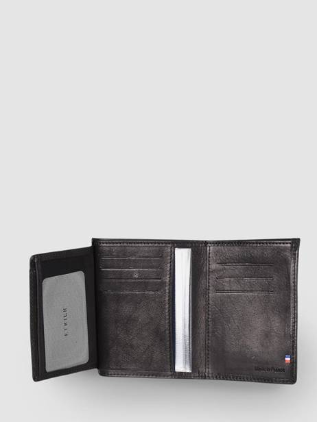 Wallet Card Holder Leather Leather Etrier Black oil EOIL748 other view 2
