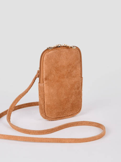 Leather Velvet Phone Bag Milano Brown velvet 936024 other view 2