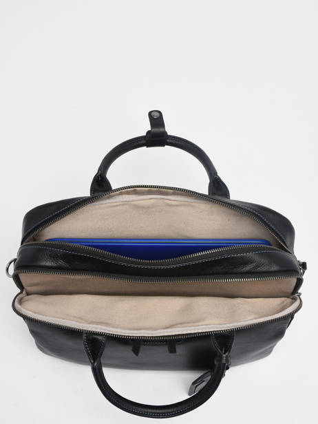 2-compartment Business Bag Foulonné Leather Etrier Black foulonne EFOU8152 other view 3
