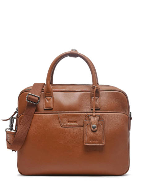 2-compartment Business Bag Foulonné Etrier Brown foulonne EFOU8152