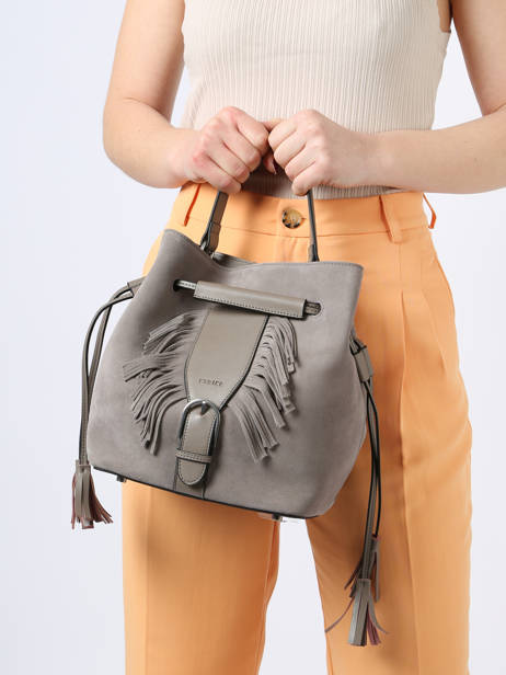 Leather Nomade Bucket Bag Etrier Gray nomade ENOM004M other view 1