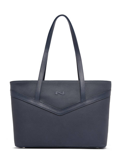 Sac Shopping Jelly Cuir Nathan baume Bleu ines 2