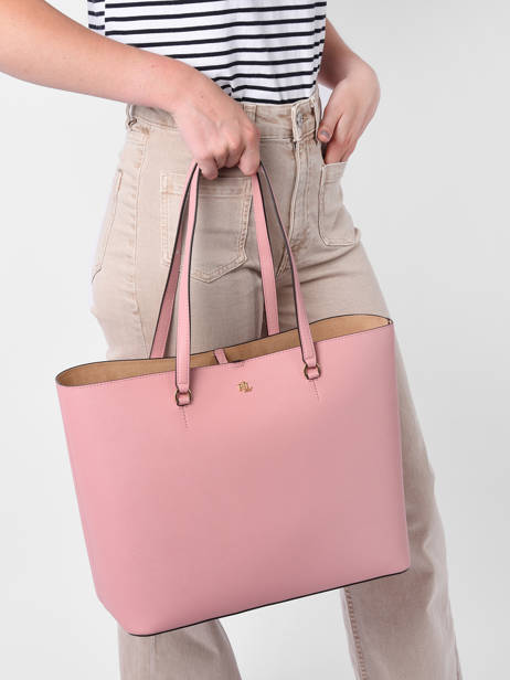 Leather Karly Tote Bag Lauren ralph lauren Pink karly 31911655 other view 1